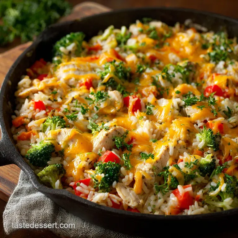 Skillet Cheesy Chicken and Veggie Rice: the Low-Carb One-Pan Wonder presentation