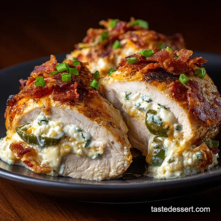 Cheesy Jalape&ntilde;o Popper Baked Stuffed Chicken: the Crispiest Comfort Food presentation