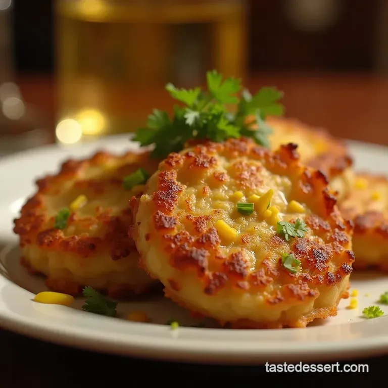 The Ultimate Crispy Cheesy Potato Fritters Leftover Mashed Potato Pancakes presentation