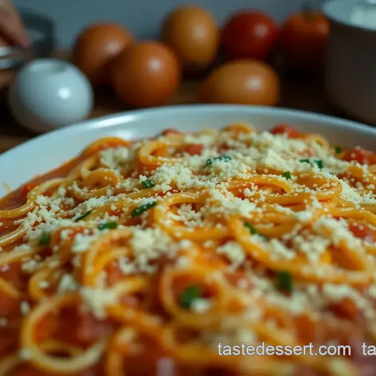 Cheesy Spaghetti Pie Delight