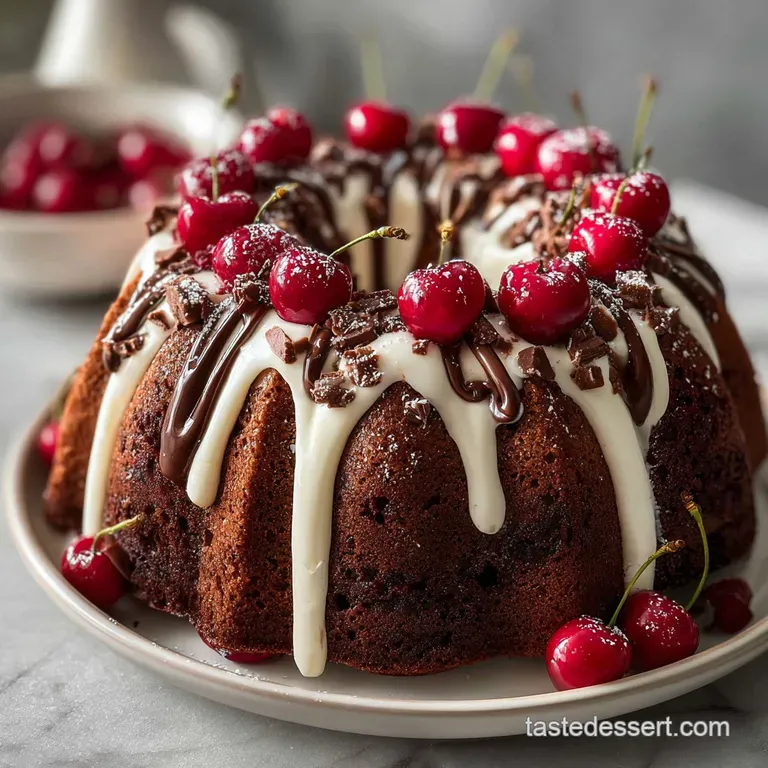 Cherry Chocolate Cream Cheese Bundt Cake