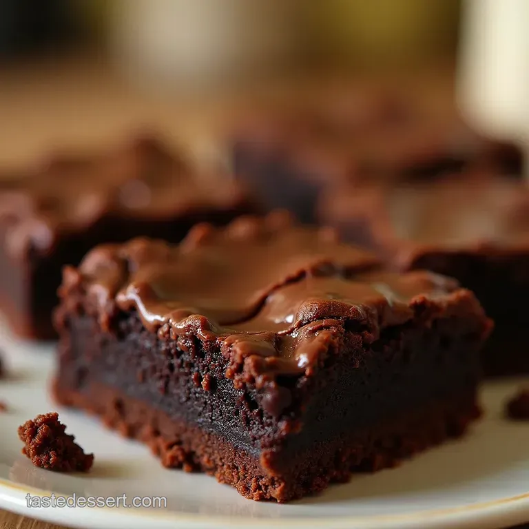The Proper Pintsized Perfection Ultimate Crinkletop Chewy Fudgy Brownies with Silky Chocolate Glaze presentation