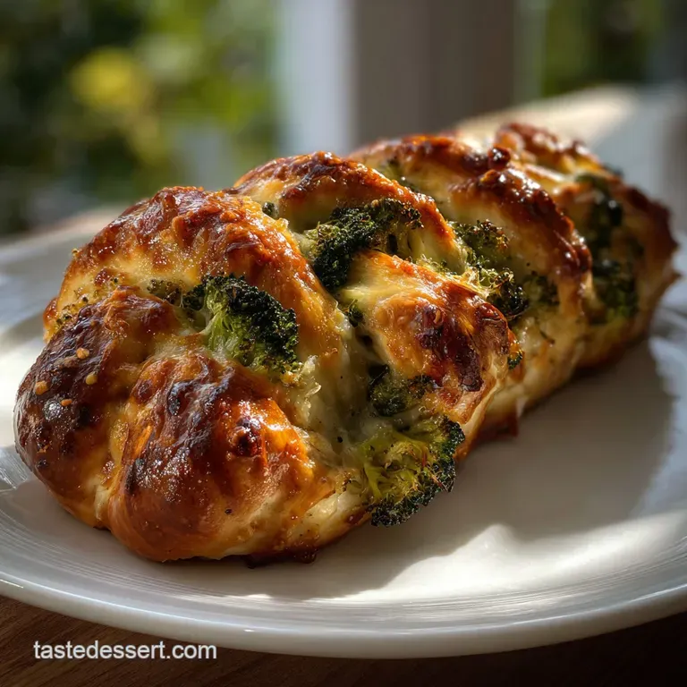 Easy Pampered Chef Chicken Broccoli Braid Recipe presentation