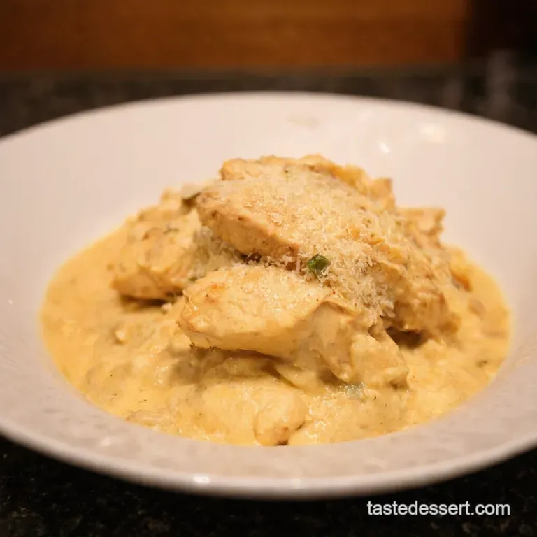 Chicken Lazone Creamy Garlic Parmesan Chicken Delight presentation