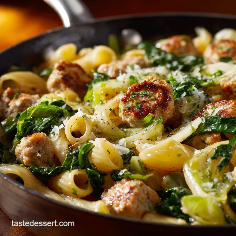 Pasta with Italian Chicken Sausage Escarole and Be: the One-Pan Weeknight Job presentation