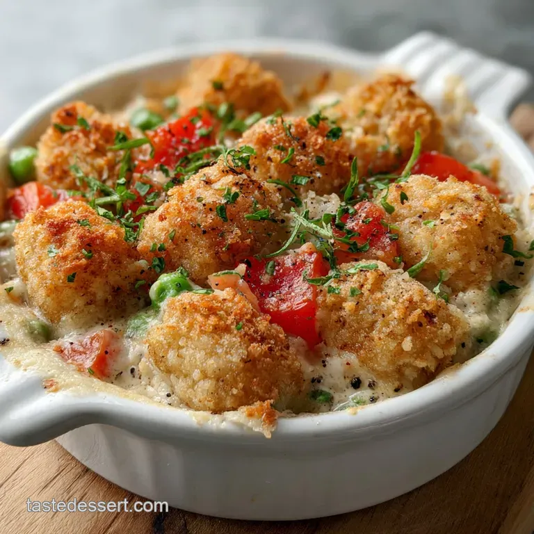 Chicken Tater Tot Pot Pie: Creamy and Crispy