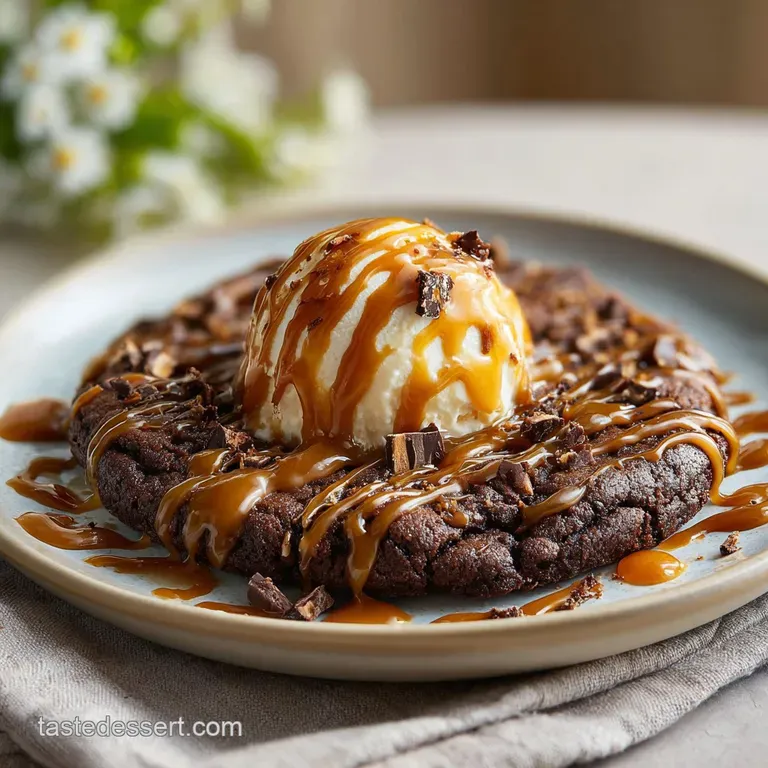 Chocolate Caramel Pizookie Cookie Pizza