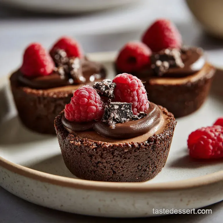 A single chocolate cheesecake gnome, creamy filling exposed, adorned with chocolate shavings, plated with a drizzle of dar...