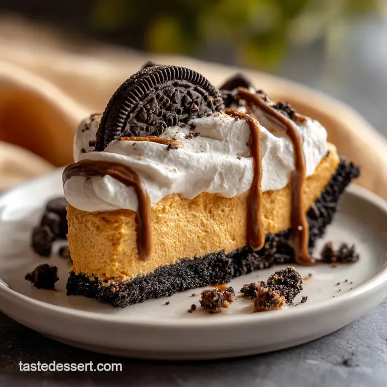 Chocolate Oreo Pumpkin Whip Pie: No Bake Wonder