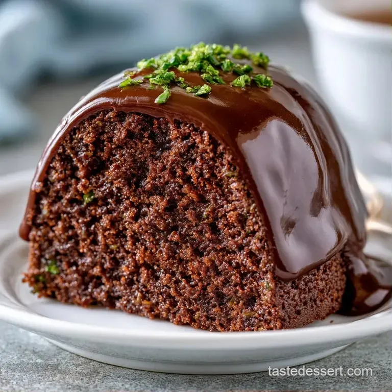 Elegant slice of dark chocolate cake on a white plate, paired with a dollop of whipped cream and red berries.