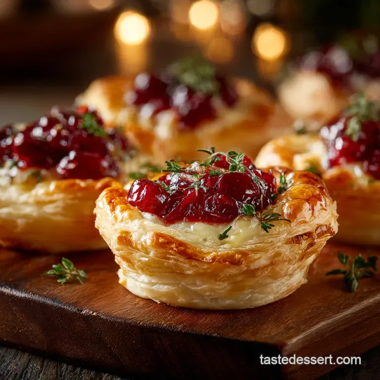 Christmas Eve Appetizers: Mistletoe Kisses Cranberry Brie Pastry Tarts