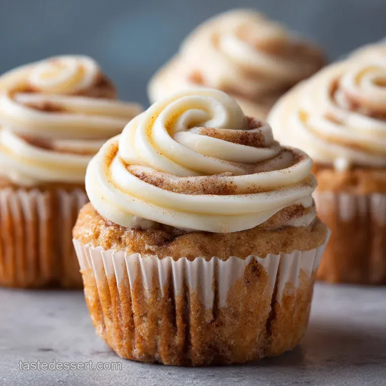 Cinnamon Roll Cupcakes Ultimate Swirl Recipe with Classic Cream Cheese Glaze presentation