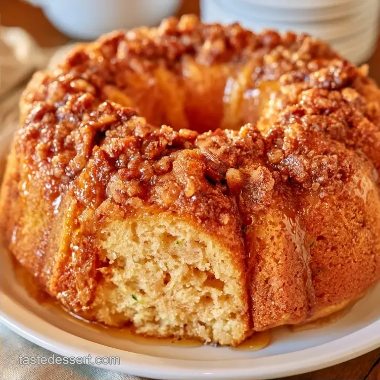 Cinnamon Streusel Zucchini Bundt Cake with Sour Cream