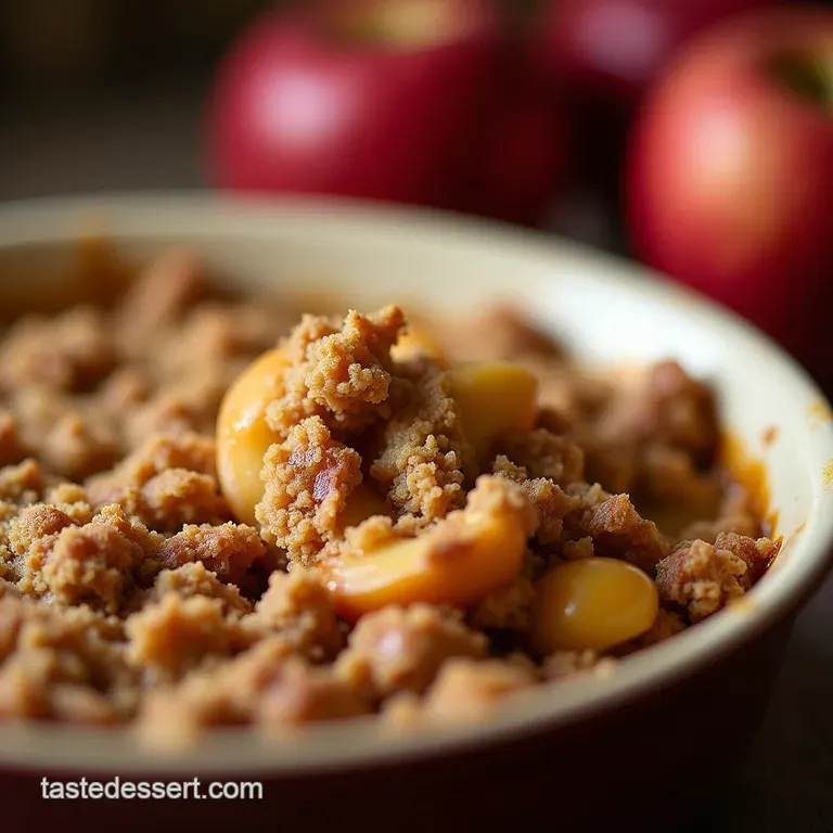 The Proper Job Classic Apple Crisp Comfort in a Casserole Dish presentation