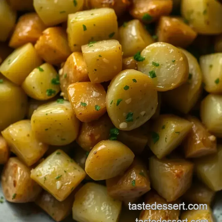Classic Boiled Potatoes with Garlic and Herbs presentation