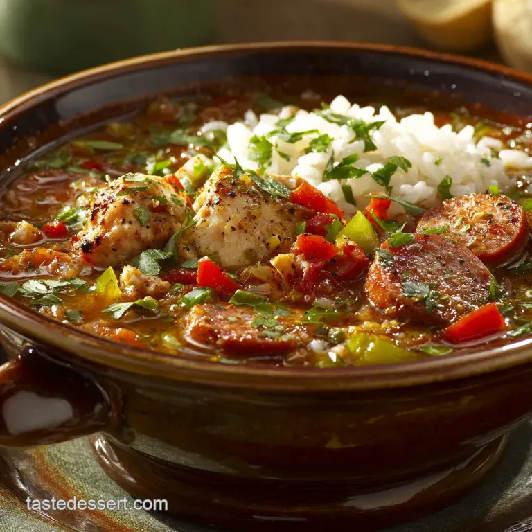 New Orleans Gumbo: Classic Chicken and Andouille Recipe presentation
