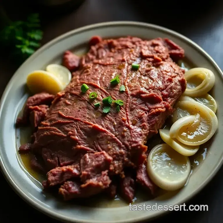Classic Corned Beef Brisket with Root Vegetables presentation