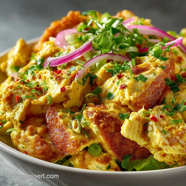 Classic Coronation Chicken Salad presentation