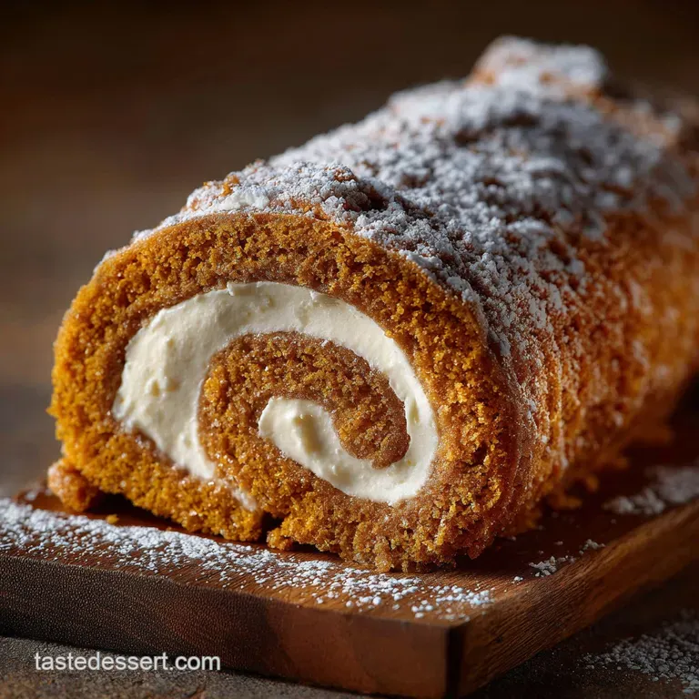 The Perfect Autumn Bake Spiced Pumpkin Roll with Cream Cheese Swirl presentation
