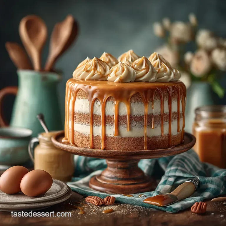 Grandmas Gold the Authentic Neverfail Southern Caramel Layer Cake presentation