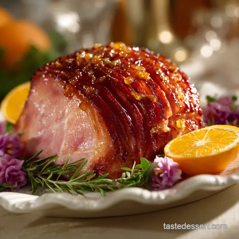 The Chefs Classic Glazed Baked Ham Sticky Sweet Festive presentation