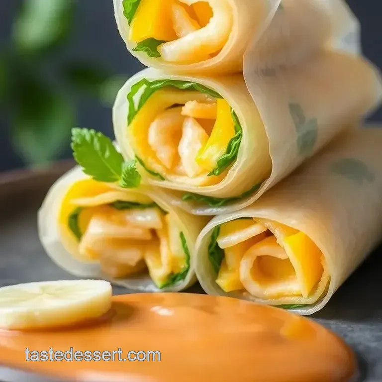 Coconut and Mango Rice Paper Rolls presentation