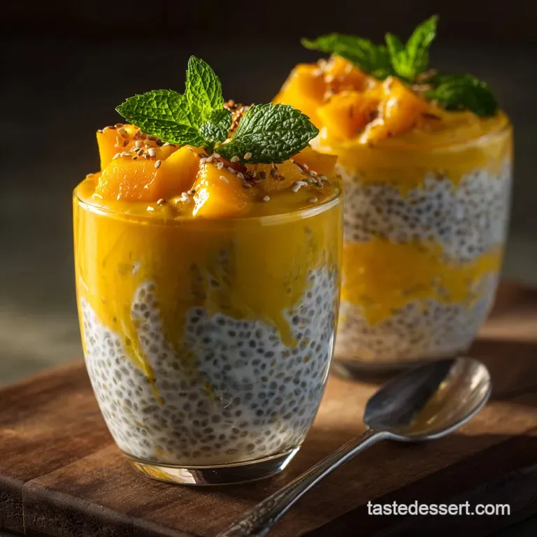 The Tropical Getaway Sunshine Coconut Mango Chia Pudding presentation