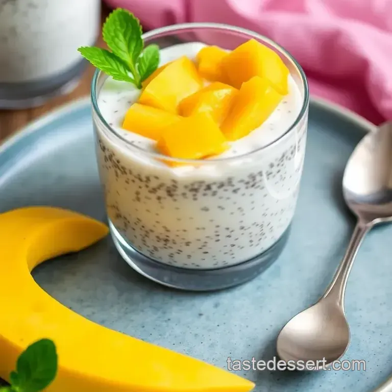 Coconut Mango Chia Pudding presentation