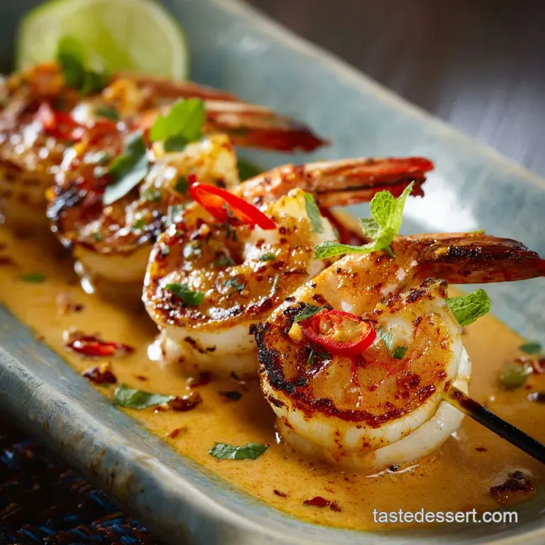 Coconut Red Curry Shrimp Skewers: Thai Flavor Bomb Grilled in Minutes presentation