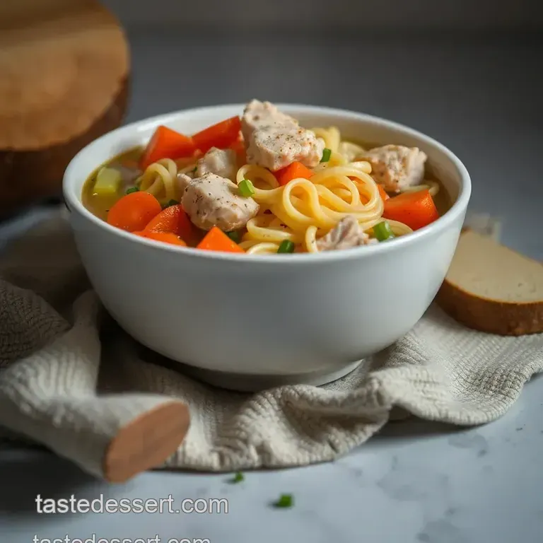 Comforting Chicken Noodle Soup presentation