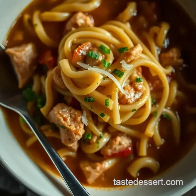 Cozy Chicken Fideo Soup presentation