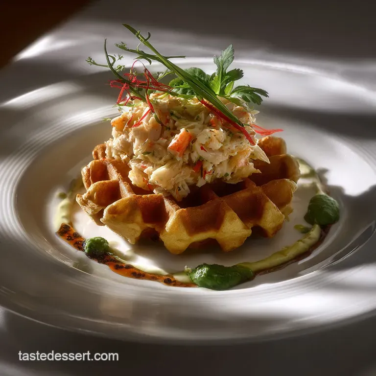 Waffles and Crab Dish the Chesapeake Crab Royale presentation