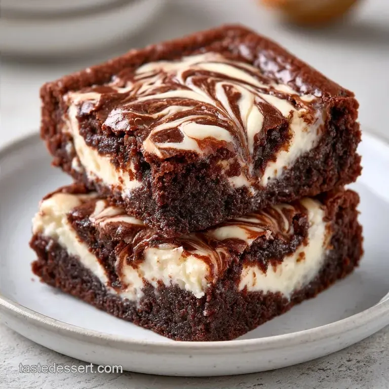 Rich Cream Cheese Chocolate Brownies: Fudgy