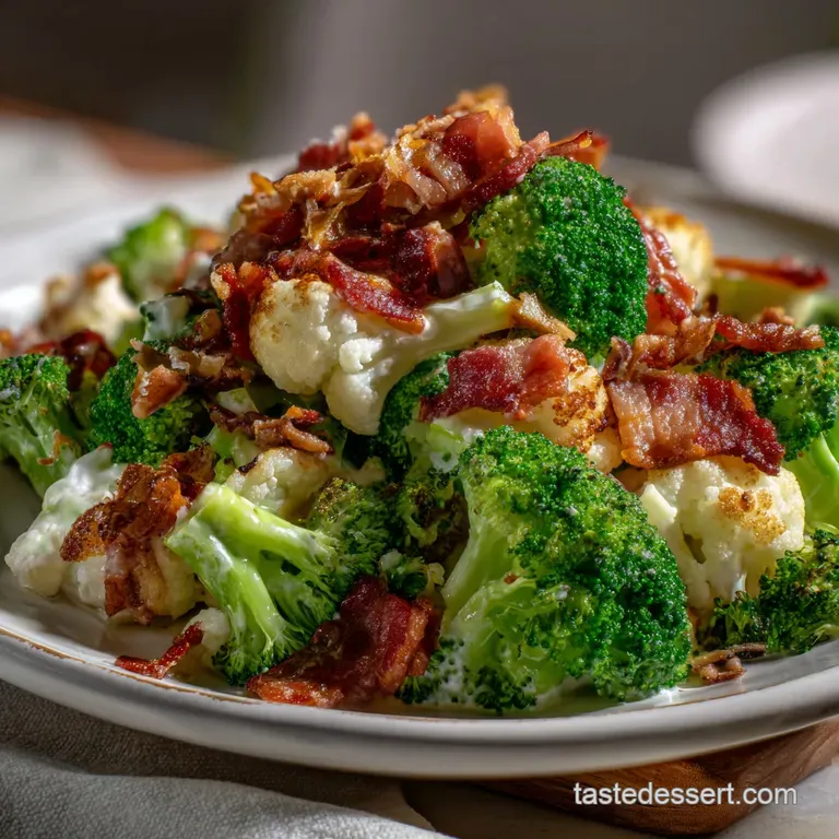 Addictive Broccoli Cauliflower Salad Recipe presentation