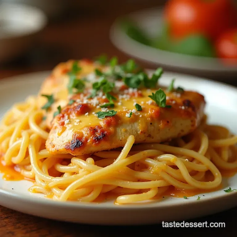 Creamy Baked Chicken Spaghetti Casserole Proper Comfort Food presentation