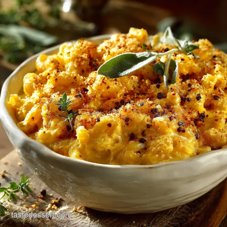 Golden Comfort Creamy Roasted Butternut Squash Mac and Cheese presentation