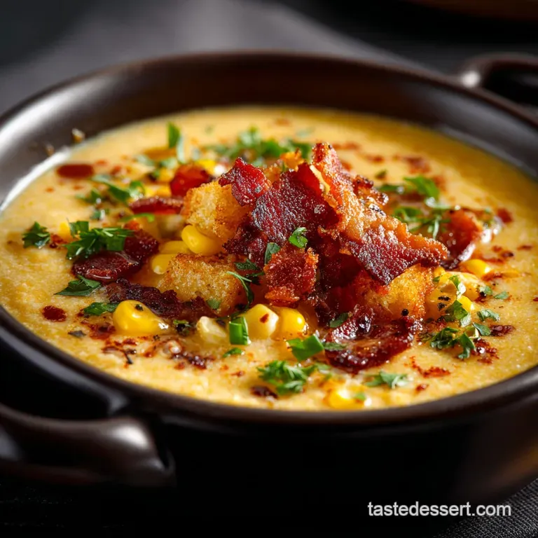 Cheddar Corn Chowder with Bacon: the Proper Creamy Comfort Soup presentation