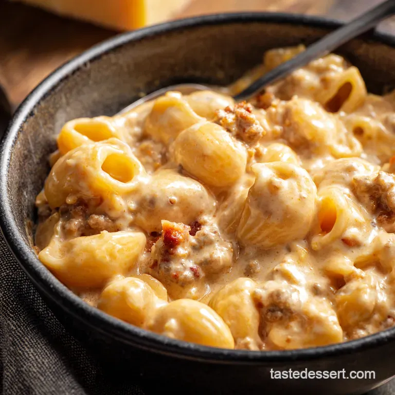 Creamy Chorizo Velveeta Mac Cheese Bake