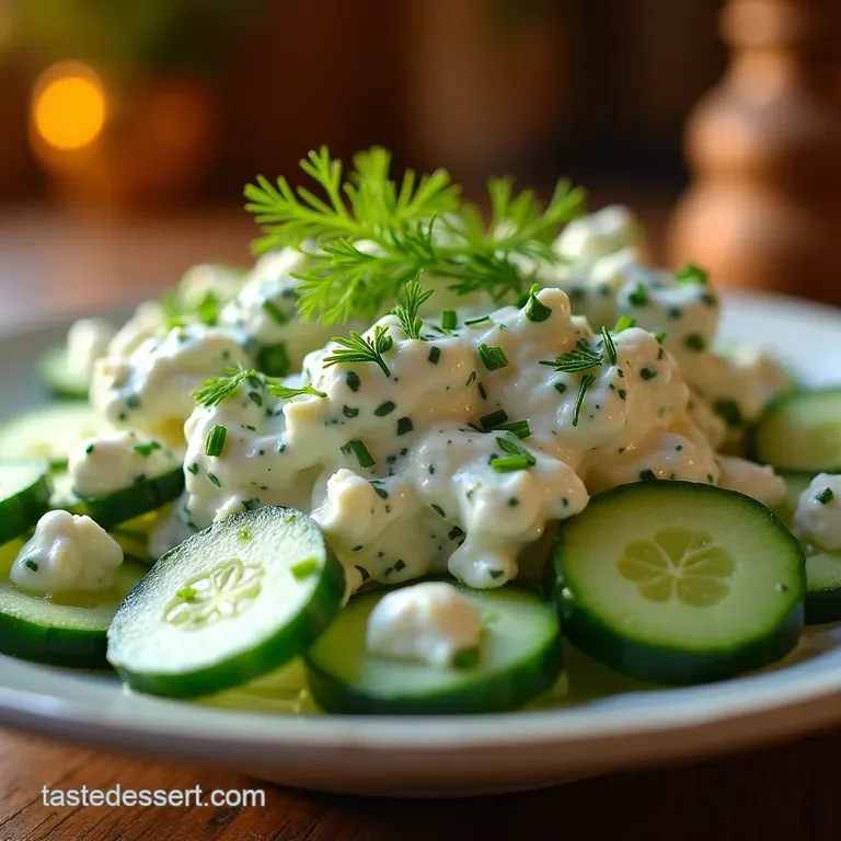 Cool As a Cucumber the Ultimate Creamy Dill Chive Salad presentation