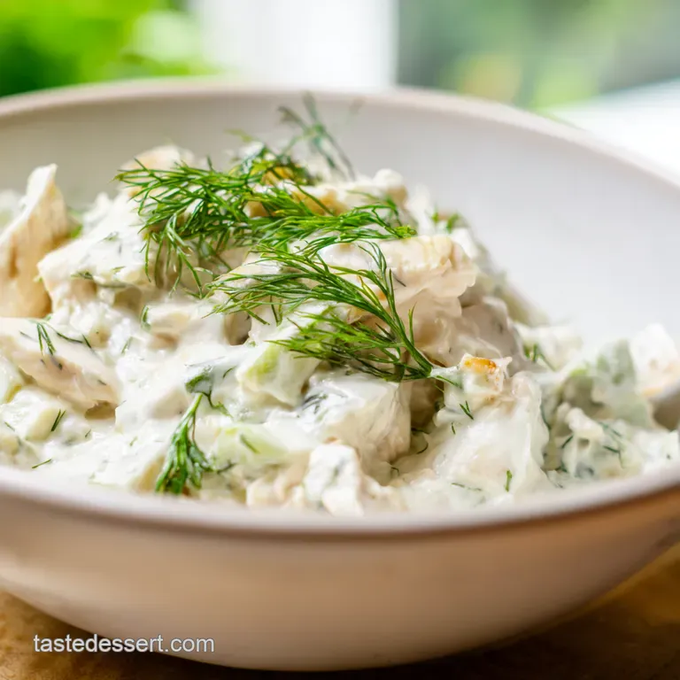 Creamy Dill Lemon Canned Chicken Salad presentation