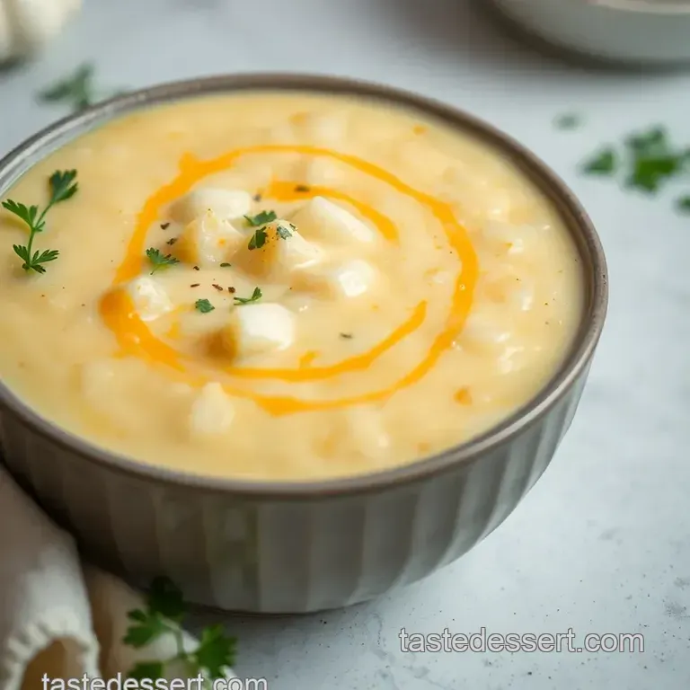 Creamy Dreamy Cheesy Potato Soup presentation