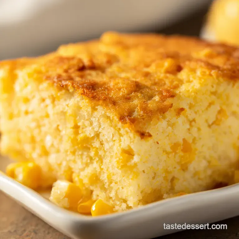 Creamy Dreamy Cornbread Casserole presentation