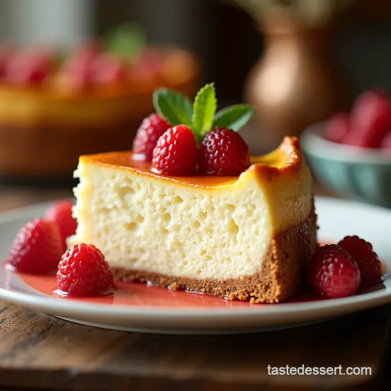 Creamy Dreamy Italian Ricotta Cheesecake presentation