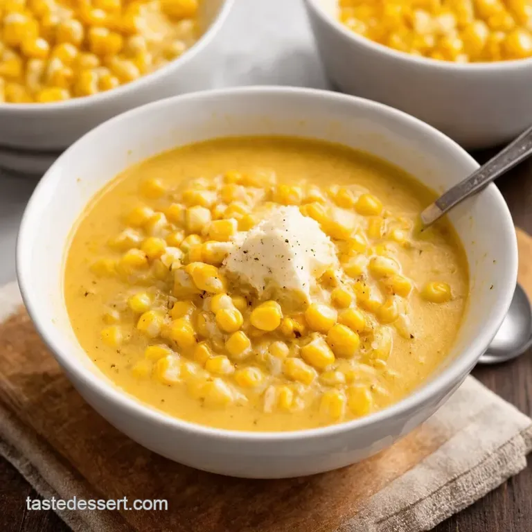 Creamy Dreamy Quick Corn Chowder presentation