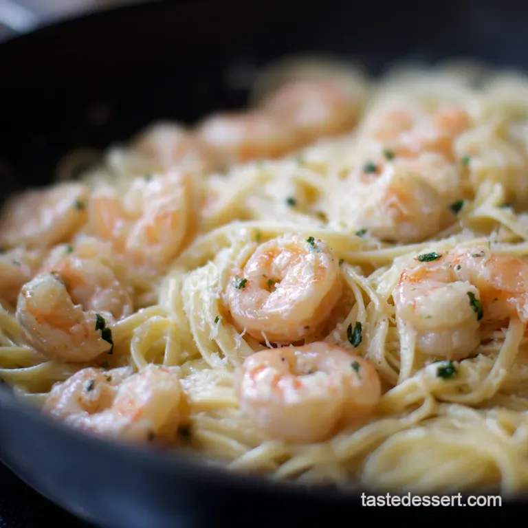 Creamy Dreamy Shrimp Alfredo presentation