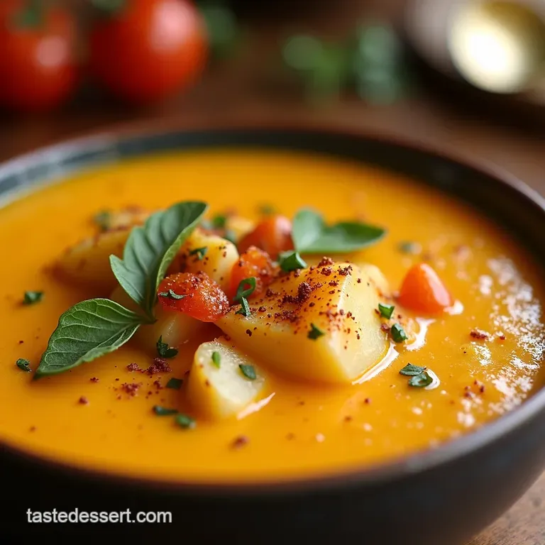 Creamy Dreamy Vegetarian Potato Soup presentation