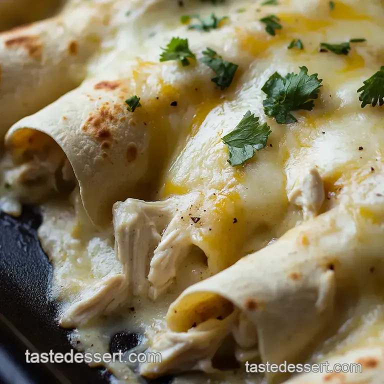 Creamy Dreamy White Chicken Enchiladas presentation
