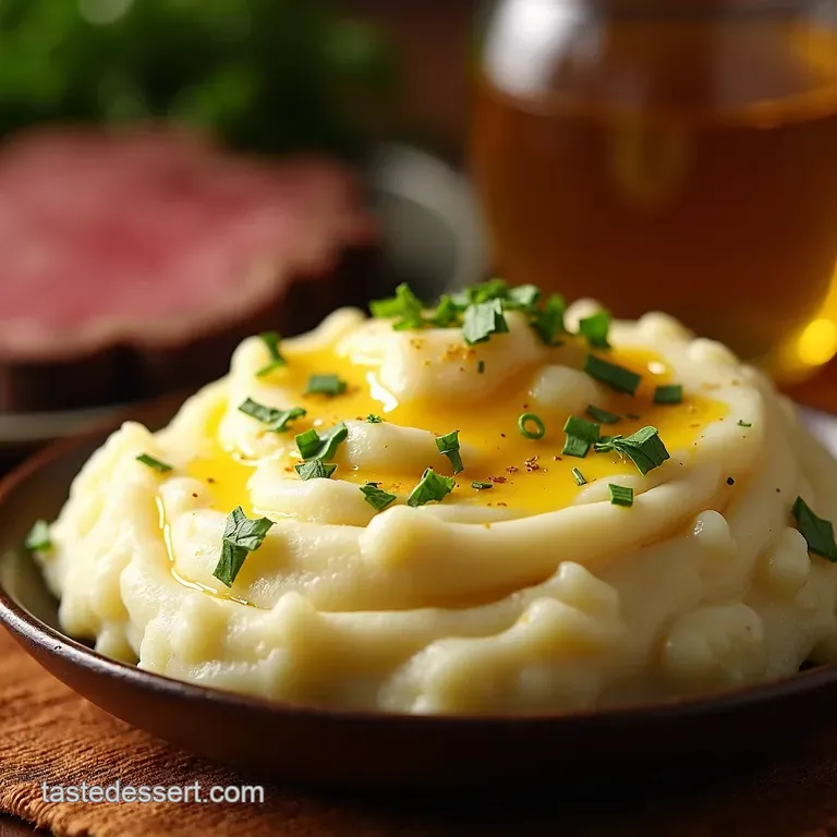 Creamy Garlic Mashed Potatoes Fit for a King presentation