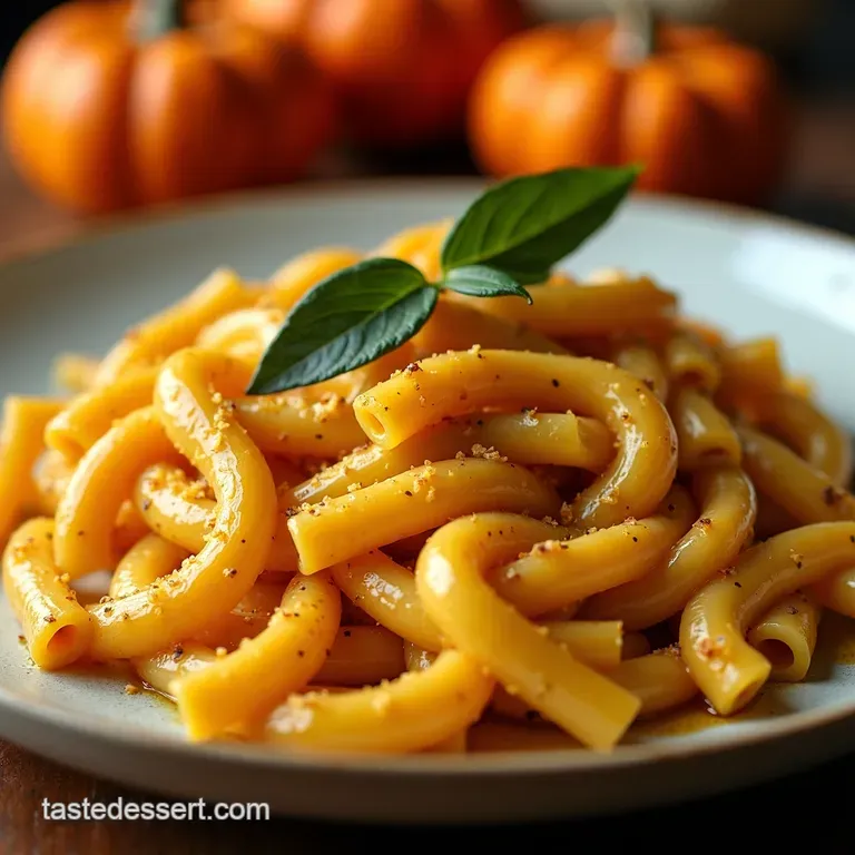 Autumn Gold Silky Pumpkin Sage Cream Pasta presentation