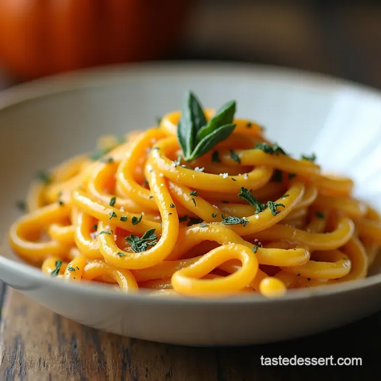 Autumn Gold Silky Pumpkin Sage Cream Pasta